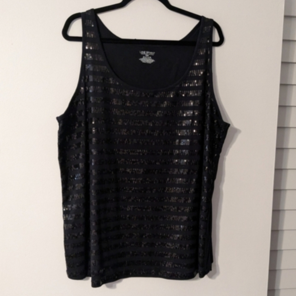 Lane Bryant Black Sequin Tank Top 18/20 - Picture 4 of 5